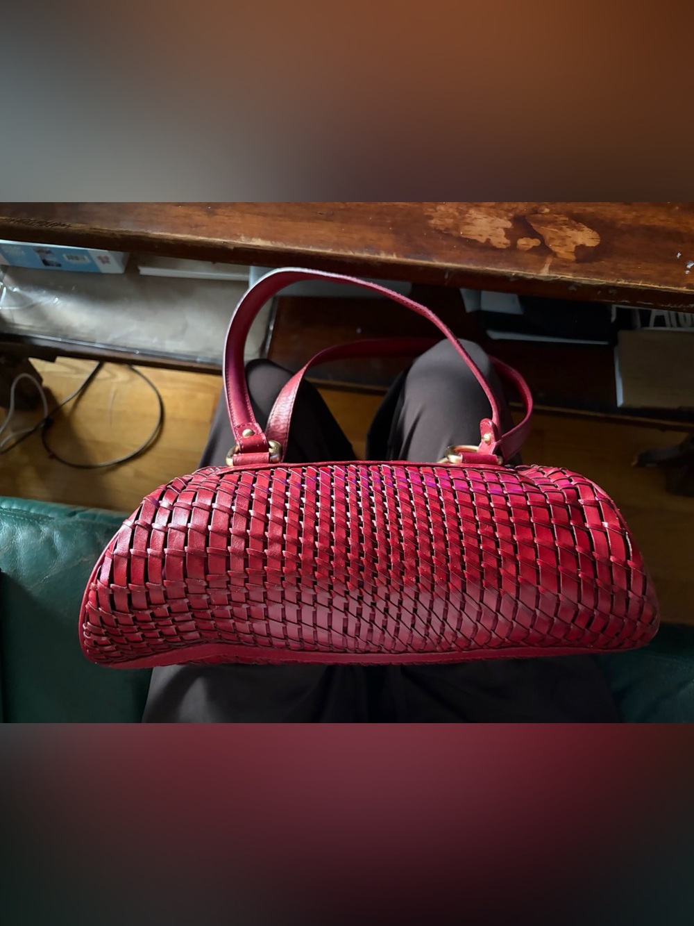 Cole Han vintage woven leather bag